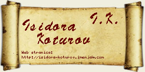 Isidora Koturov vizit kartica